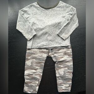 Mud Pie 6-9m Camo Green long sleeve Matching Set Outfit